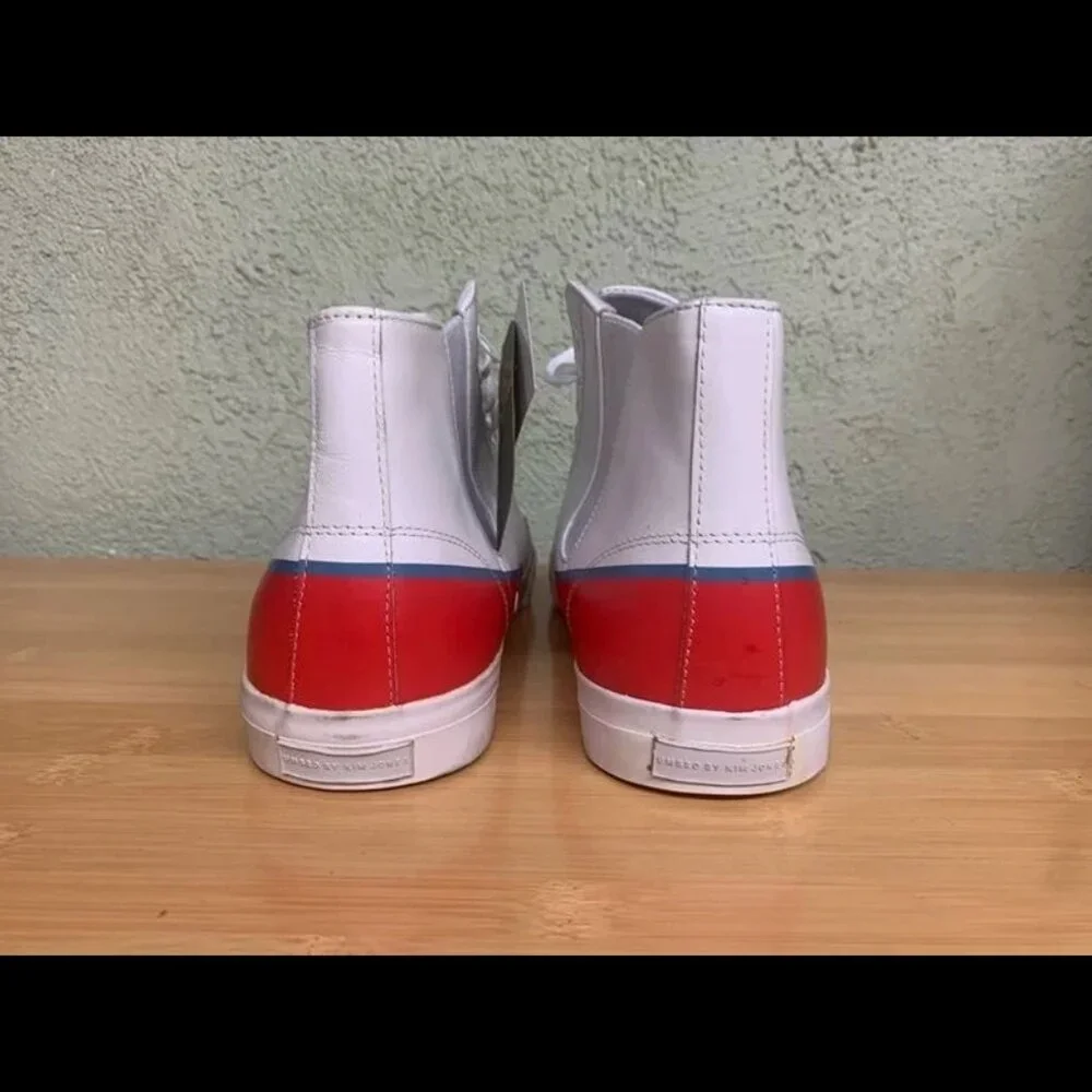 Size 12 - Umbro by Kim Jones Stripe Hi‎ Leather-A White Red Athletic Sneakers